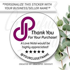 Poshmark -Thank You Round Sticker- 2" (inches) (48ct.) [GD38-48]